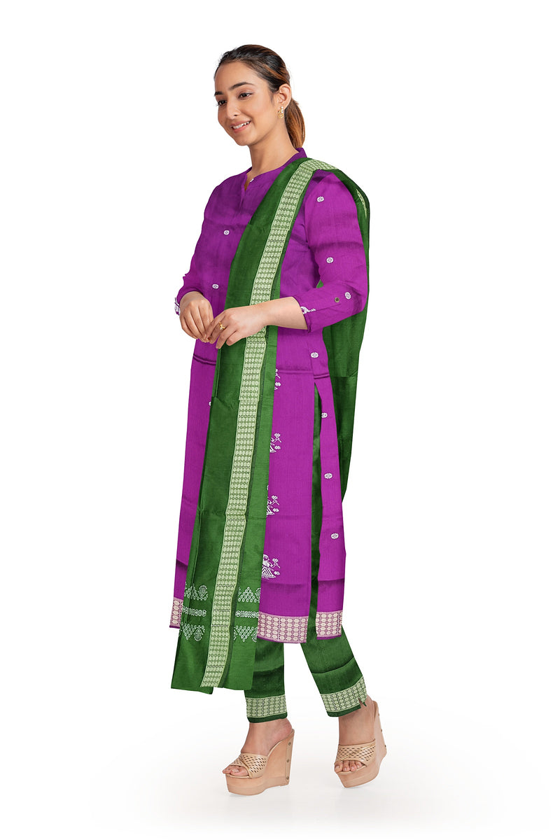 Doll design Bomkai silk dress material set