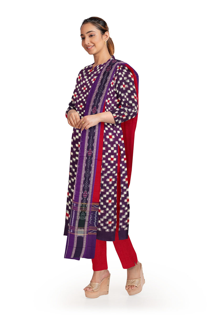 Pasapalli design sambalpuri cotton dress material set