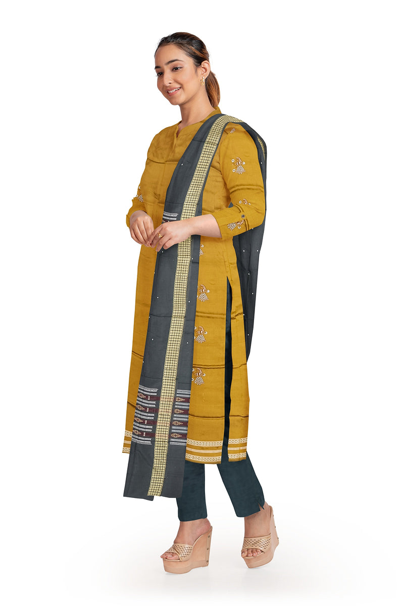 Doll design Bomkai silk dress material set