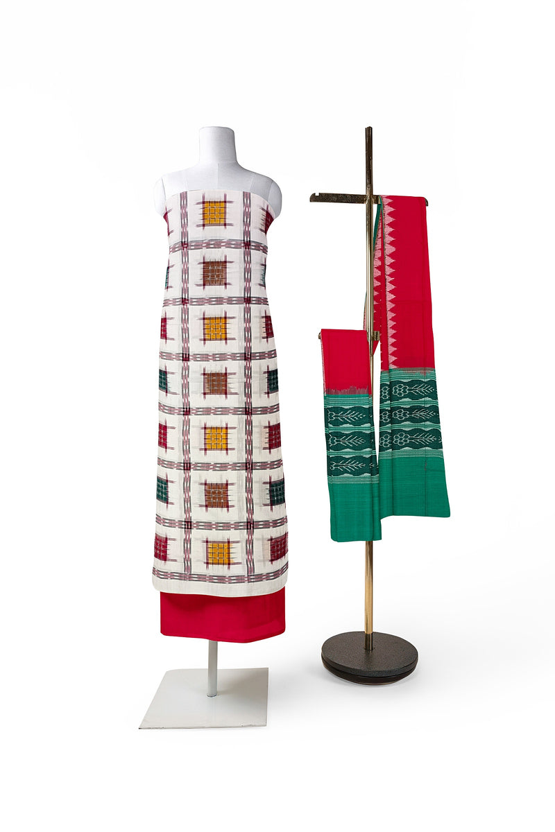 Ashwini unstitched Sambalpuri Cotton dress material set