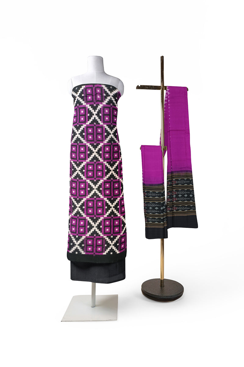 Pasapalli design sambalpuri cotton dress material set