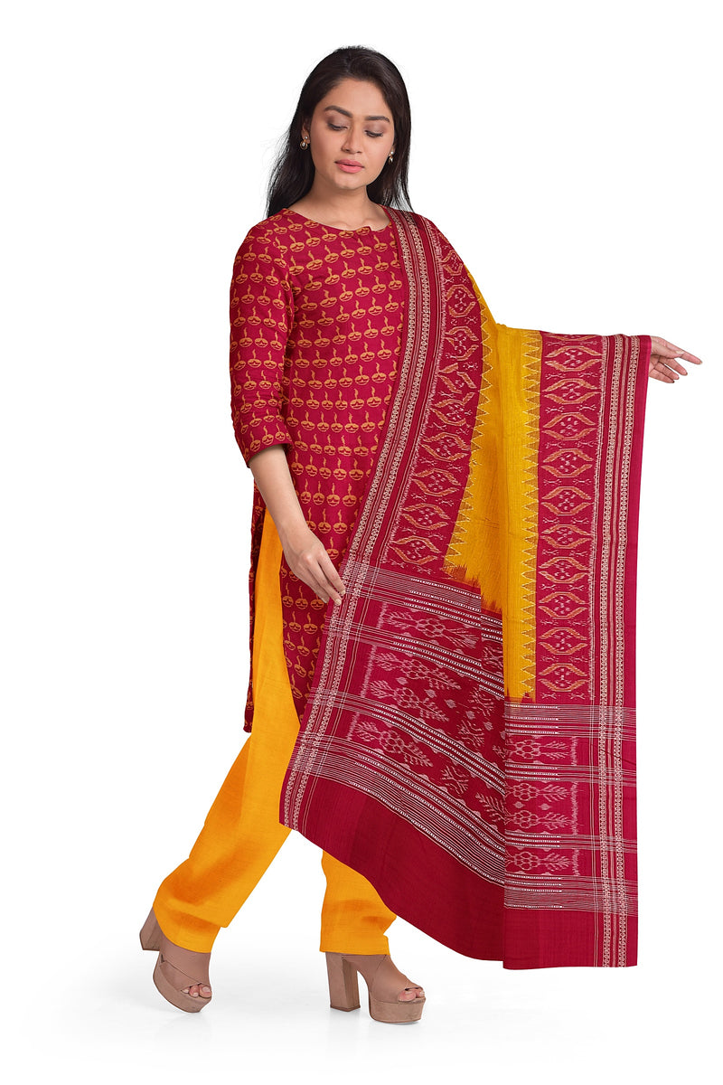 Diya design sambalpuri cotton dress material set
