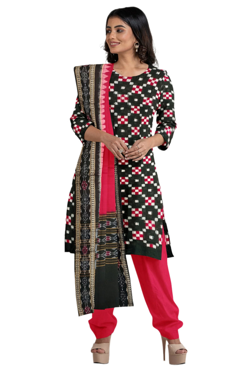 Pasapalli design sambalpuri cotton dress material set