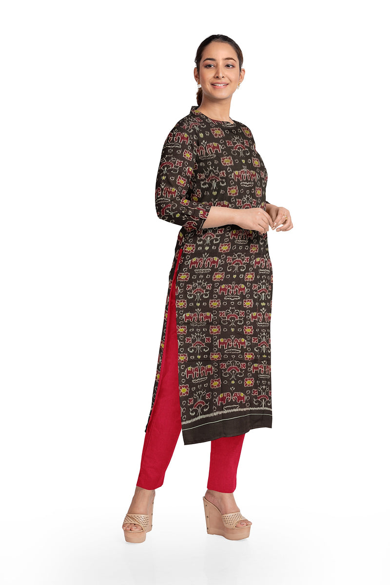 Elephant design sambalpuri cotton dress material set