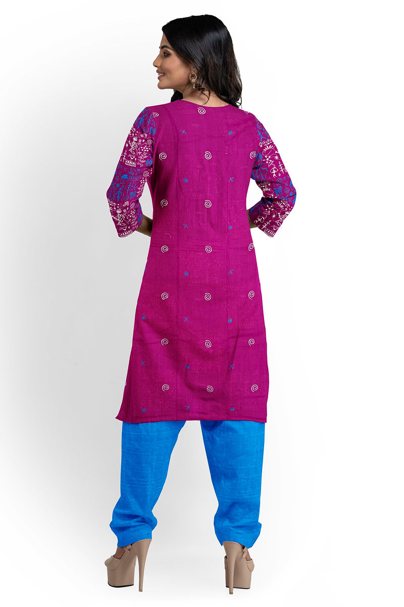 Embroidery work cotton dress material set