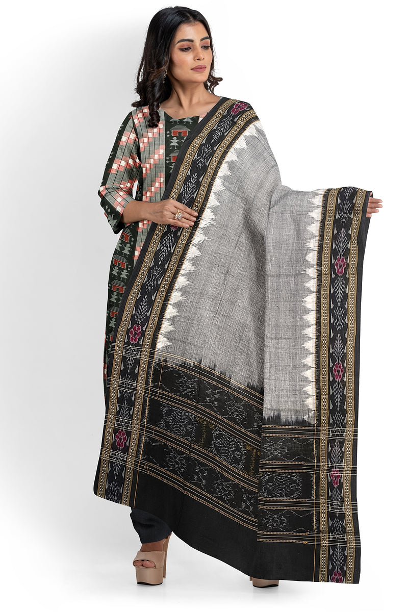 Pasapai and terracotta art design sambalpuri cotton dress material set