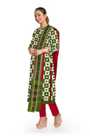 Exquisite Pasapali design unstitched sambalpuri cotton dress material set