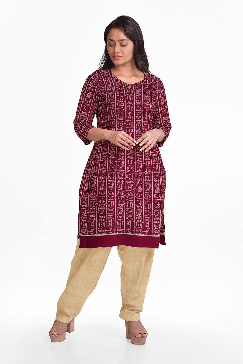 Exquisite terracotta art design Unstitched sambalpuri cotton dress material set