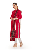 Exquisite Sambalpuri Silk Bapta Dress Material set, Red color base