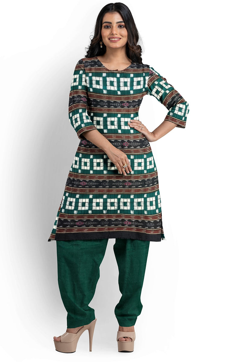 pasapalli dress design Pure Traditional Sambalpuri Cotton Suit Piece With Pasapalli Design for Ethnic Elegance | Sambalpuri Printed Kurti | Cotton Suit Piece