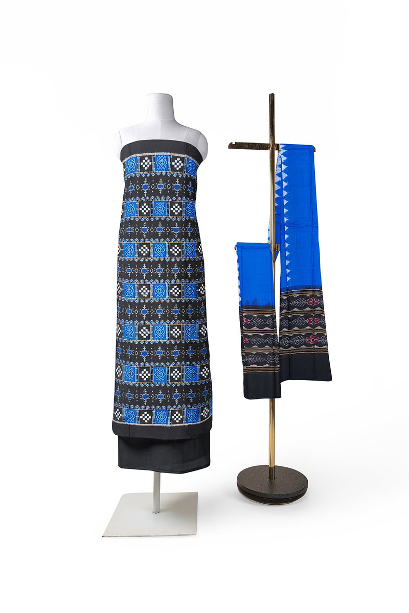 Pasapali design sambalpuri cotton dress material set