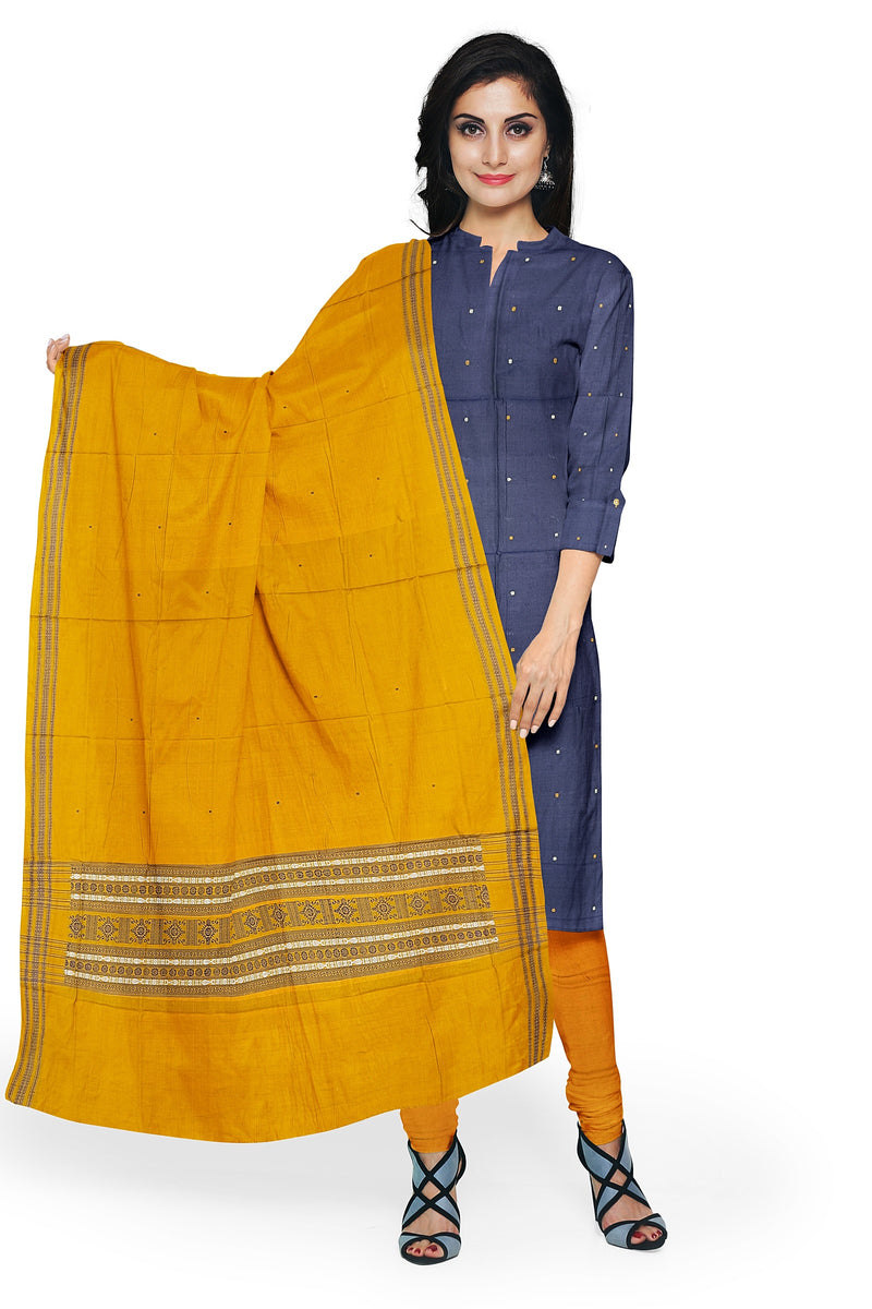 Bomkai Cotton Dress Material in Blue Color