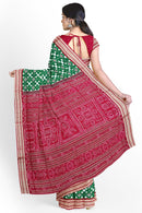 Pasapali design Sambalpuri silk saree with blouse piece
