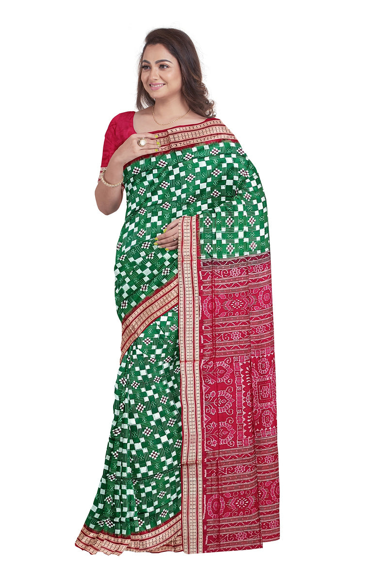 Pasapali design Sambalpuri silk saree with blouse piece