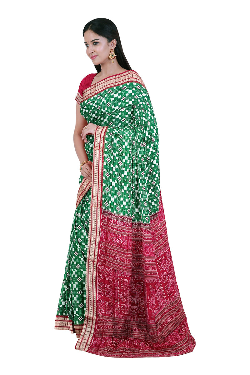 Pasapali design Sambalpuri silk saree with blouse piece