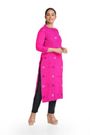 Unstitched Flower motifs, Bomkai cotton Kurta/Kurti/Shirt material, 2.5 mtr