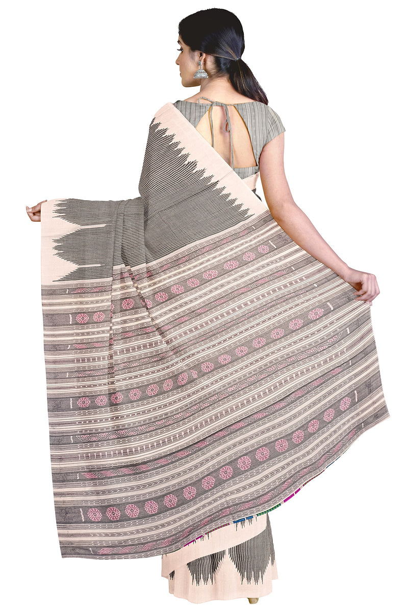Fodakumbha boarder design Sambalpuri cotton saree with blouse piece