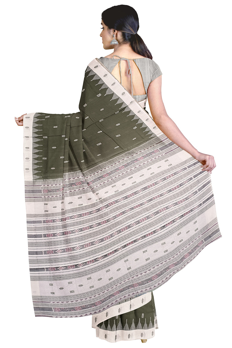 Fodakumbha Boarder design Sambalpuri cotton saree with blouse piece