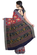 Beautiful Terracotta and Pasapali design Premium sambalpuri cotton saree with blouse piece