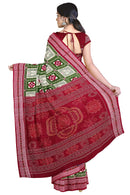 Beautiful Pasapali and Tree design Sambalpuri cotton saree with blouse piece