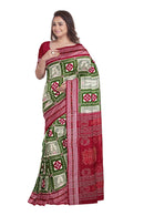 Beautiful Pasapali and Tree design Sambalpuri cotton saree with blouse piece