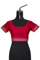 Flower and peacock design Sambalpuri cotton saree with blouse piece