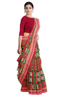 Flower and Pasapali designs Sambalpuri cotton saree, No blouse piece