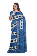 Beautiful Pasapali design Sambalpuri cotton saree with blouse piece