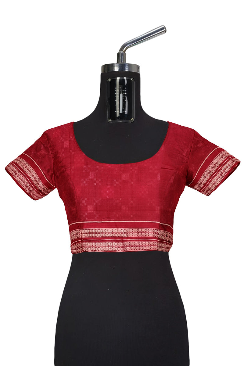 Beautiful Pasapali design Sambalpuri cotton saree with blouse piece