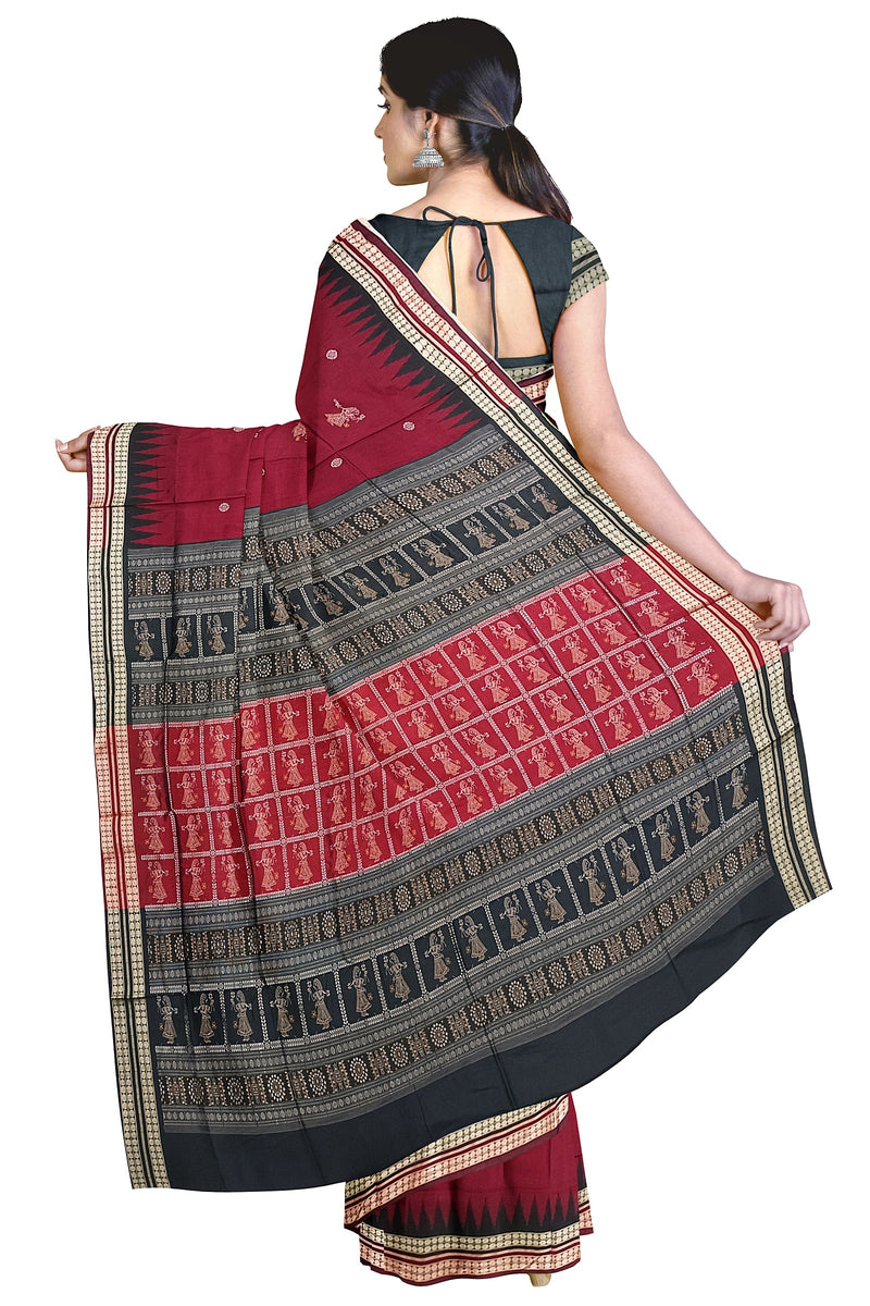 Doll design Bomkai silk saree with blouse piece