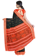 Peacock design with Bomkai motifs Sambalpuri cotton saree with blouse piece.