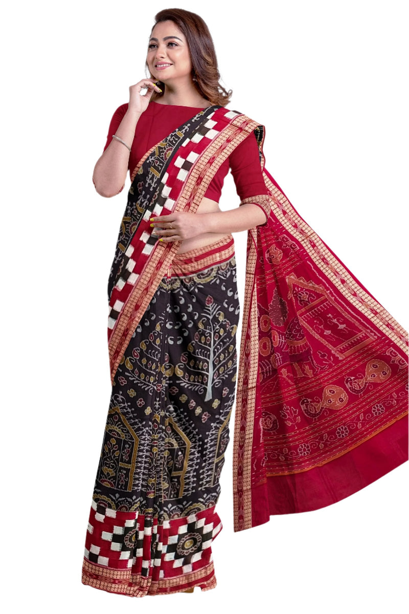 Exquisite Sambalpuri cotton saree with blouse piece