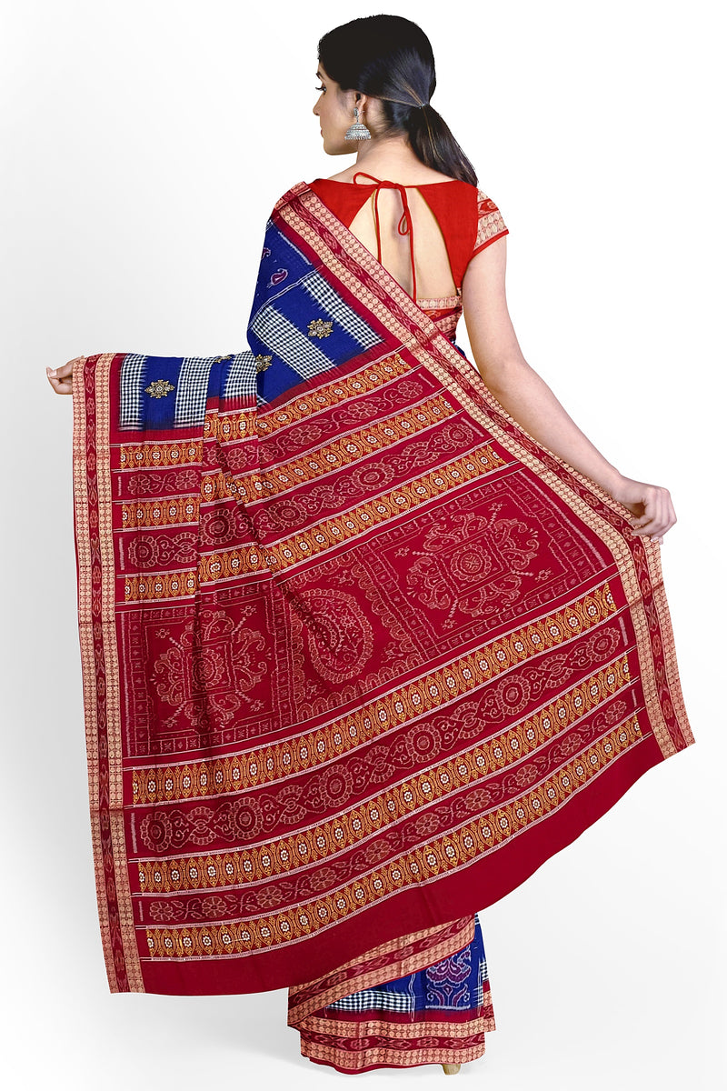 Sambalpuri Cotton Saree with Bomkai Fusion (Blouse Piece )