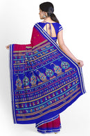 Nila Chakra and Vishnu Ayudha Design Pallu Sambalpuri silk saree with blouse piece