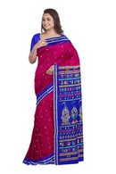 Nila Chakra and Vishnu Ayudha Design Pallu Sambalpuri silk saree with blouse piece