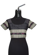 Bichitrapuri design Sambalpuri silk saree with blouse piece, Color - Violet Black