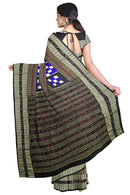 Bichitrapuri design Sambalpuri silk saree with blouse piece, Color - Violet Black