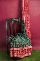 Flower pot design Sambalpuri cotton saree with blouse piece