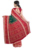 Flower pot design Sambalpuri cotton saree with blouse piece