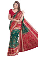 Flower pot design Sambalpuri cotton saree with blouse piece