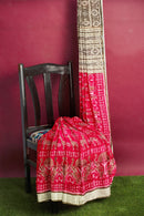 Deer design Sambalpuri silk saree with blouse piece