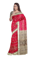 Deer design Sambalpuri silk saree with blouse piece