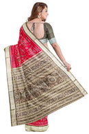Deer design Sambalpuri silk saree with blouse piece