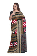 Bichitrapuri Sambalpuri cotton saree. Red, Black colors combination
