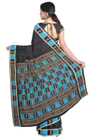 Doll boarder design bomkai silk saree with blouse piece