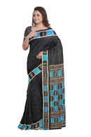 Doll boarder design bomkai silk saree with blouse piece