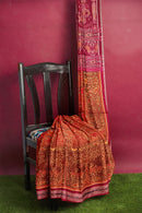 Animals design sambalpuri cotton saree with blouse piece