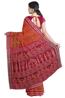 Animals design sambalpuri cotton saree with blouse piece