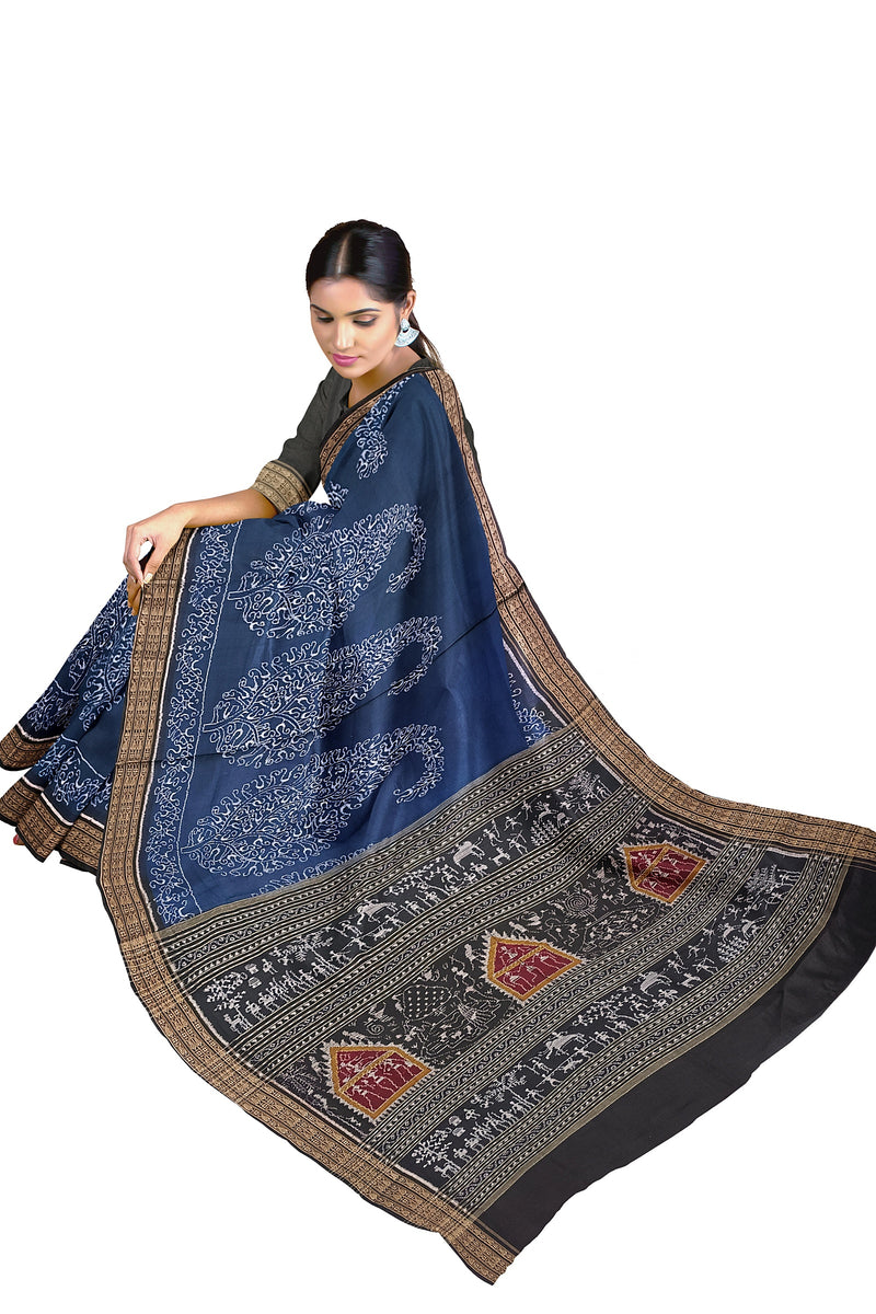 Ambua design sambalpuri cotton saree with blouse piece