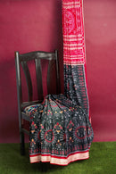 Terracotta design sambalpuri silk saree with blouse piece
